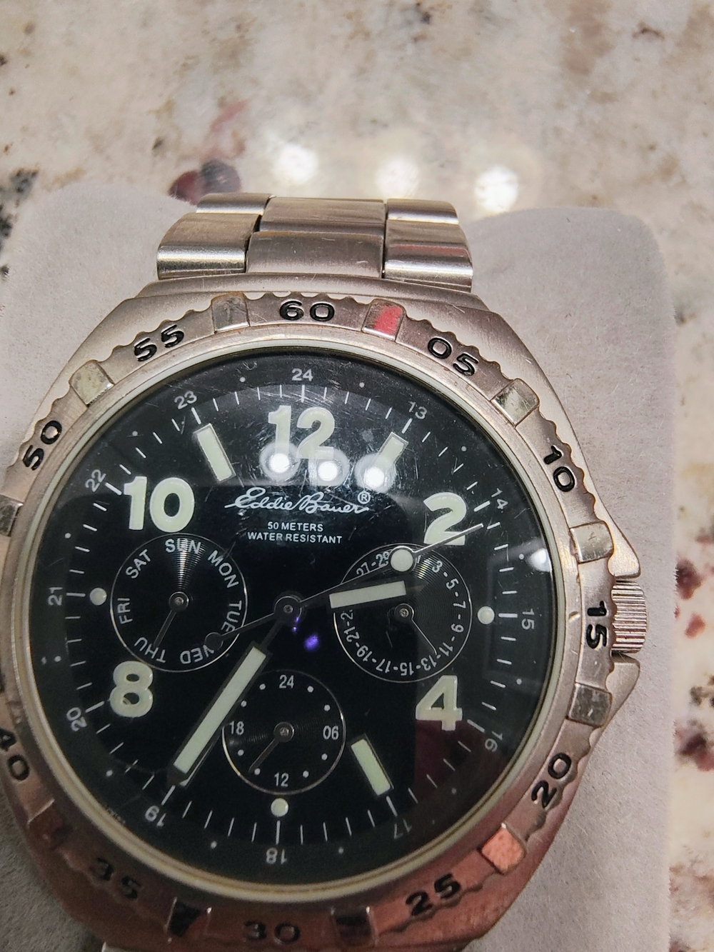 Eddie Bauer Men's Black Dial Stainless Watch